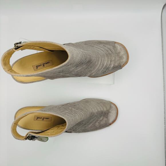 Paul Green in  metallic gray  Cayanne Peep Toe High Heel Booties 8 (US 10.5) - Picture 9 of 16